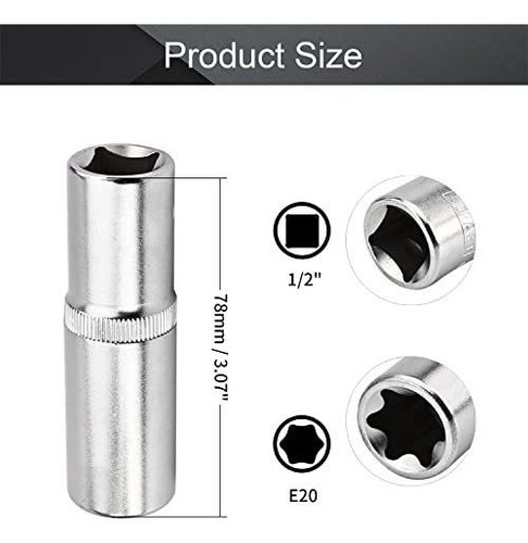 Conector Profundo Torx Externo E20 Con Accionamiento 1/2plug