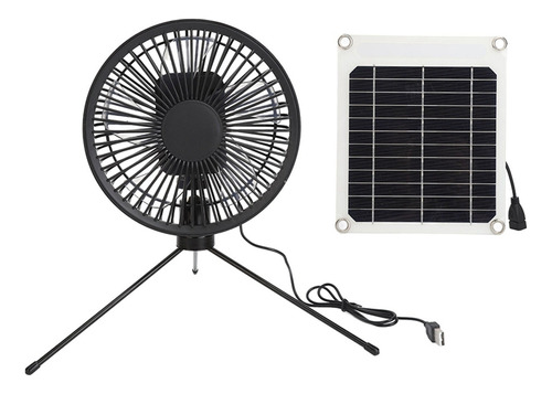 Ventilador De Camping Portátil Con Panel Solar Usb, Para Tie