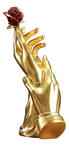 Escultura Estética De La Estatua De Rosa De La Mano