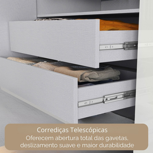 Guarda-roupa Casal Odisseia 6 Portas 2 Gavetas Com Espelho