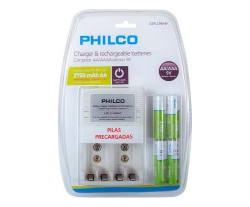 Cargador De Pilas Aa/aaaa Philco + 4 Pilas Aa