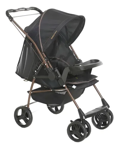 Carrinho Bebê Milano Reversível III Preto Cobre Galzerano