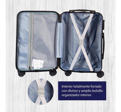 Imagen 7 de 8 de Set Kit 2 Maletas Viaje Nomad Abs Mediana Carry On 4 Ruedas