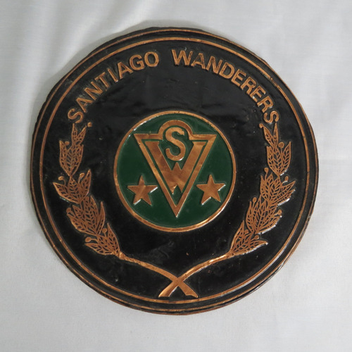 Santiago Wanderers  Insignia Decoración Cobre Años 90s