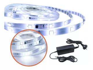 Tira Led 5 Metros Luz Blanca Libercam TUB-05 Autoadhesiva Fuente 220V 12V