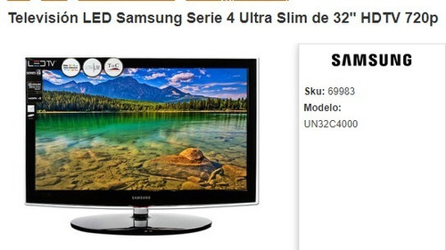 Solo Repuestos Del Tv Samsun Led Ultra Slim Mod: Un32c4000 