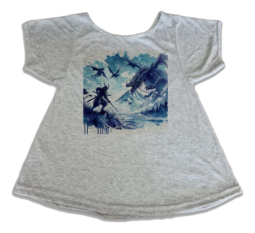 Musculosa Dama Samurai Dragon Duelo Epico Oriental Arte