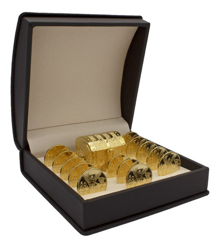 Juego De Arras Matrimoniales Beige Oro Laminado 14k Boda