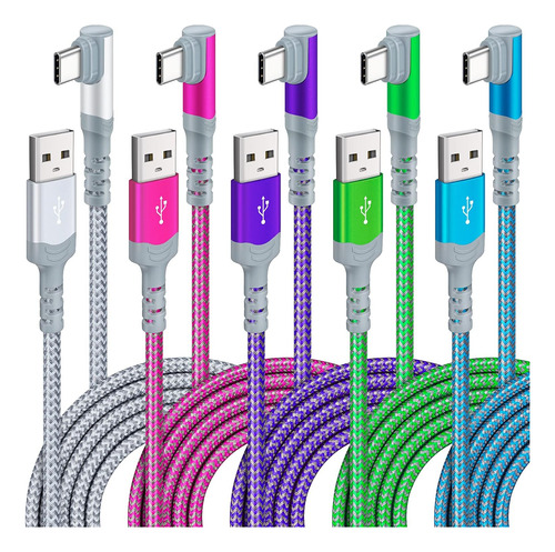 Paquete De 5 Cables Usb C, Cargador Tipo C De 10 Pies Y 3.1