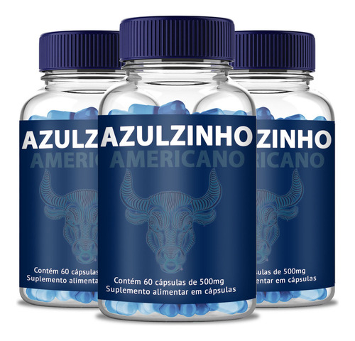 Azulzinho Americano 180 Cápsulas - Kit 3 Potes Original