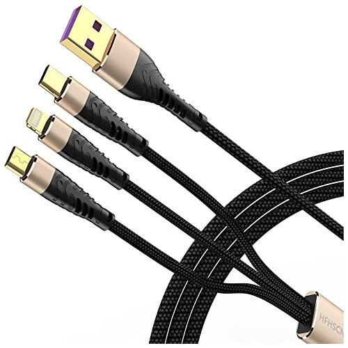 Cable De Carga Múltiple 3 En 1 [paquete De 2 Pies], Cable Us