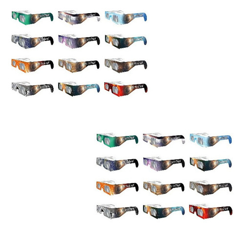 24 Pares De Gafas De Visión Solar Unisex De Papel