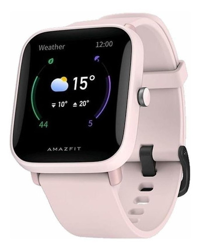 Imagen 2 de 4 de Smartwatch Amazfit Basic Bip U 1.43" caja de policarbonato pink, malla pink de goma de silicona A2017