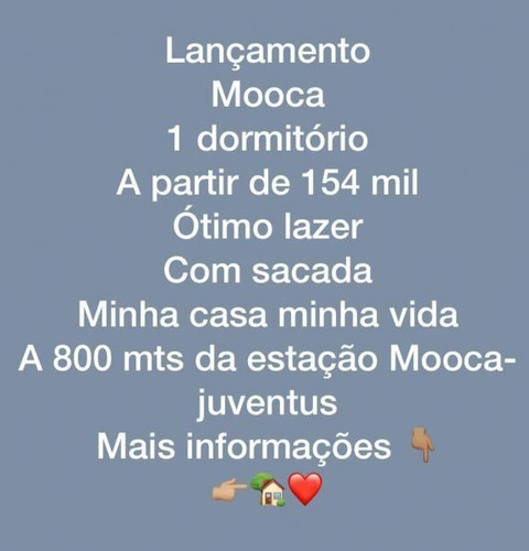 Apartamento Para Venda Em São Paulo, Mooca, 1 Dormitório, 1 Banheiro - Mooca_2-951478