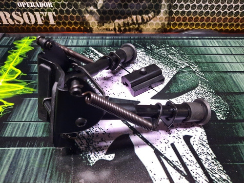 Imagem 2 de 5 de Airsoft Bipe Harris Em Metal + Adaptador Trilho 22mm