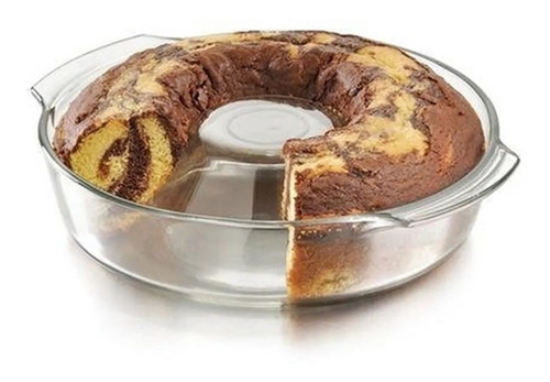 Imagem 1 de 4 de Forma Bolo Pudim Torta Vidro Temperado Forno Microondas