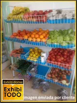 Comprar Exhibidor Verduleria Estanterias Metalica 12 Canastos Frutas Blanco