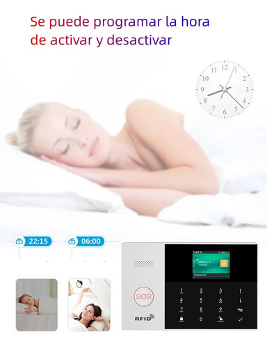 Kit Seguridad Alarma 4g Sos Cámara Sensor Movimiento Puerta Blanco