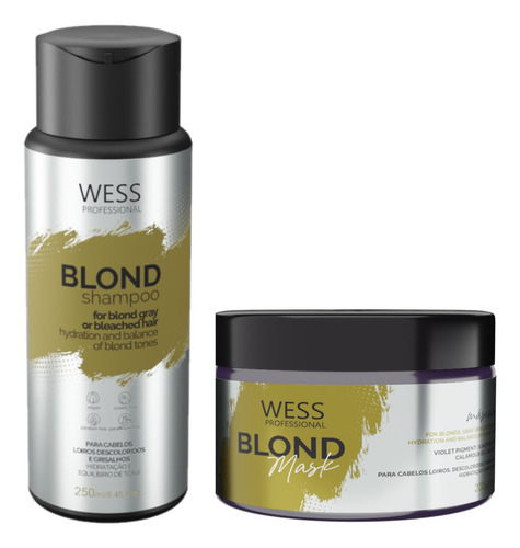 Kit Wess Blond Shampoo 250ml + Mask 200ml