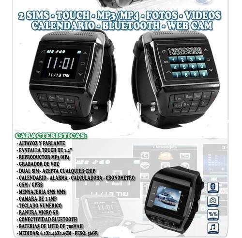 Reloj Digital Android 4.4 Pulcera 2 Chip Botonera Exterma