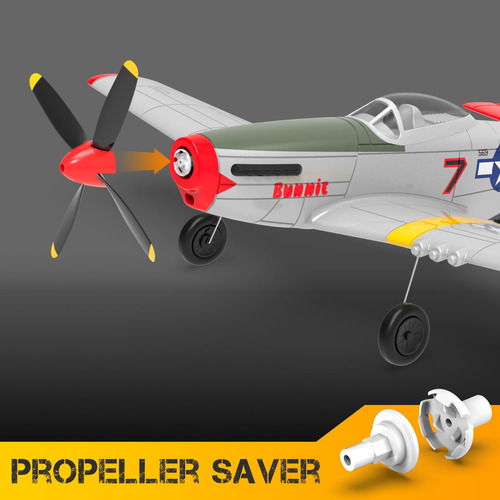 Avión Rtf P51 Mustang 2.4 Ghz Rc 4 Canales Para Principiante Color