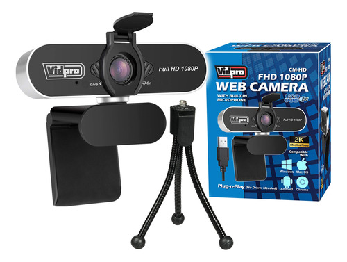 Vidpro Cm-hd Cam Microfono Tripode 1080p Full Usb Pc Camara