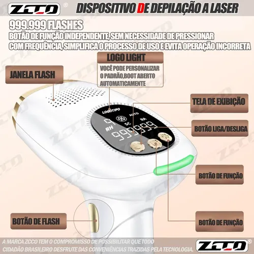 Maquina De Depilacao Laser 990 Mil Luz Pulsada Três Modos