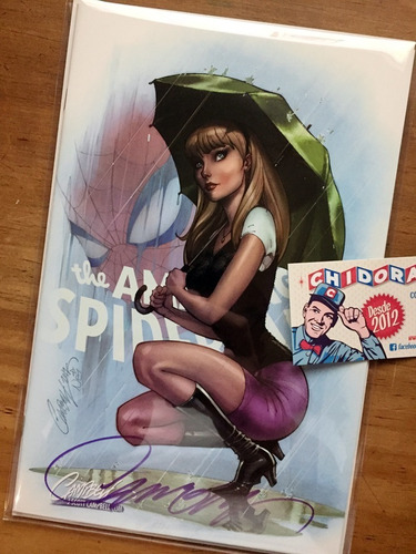 Comic - Amazing Spider-man #14 J Campbell Gwen Stacy Firmada