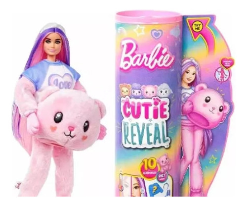 Barbie Cutie Revela Cozy Muñeca Oso Pelo Rosa 10 Sorpresas 