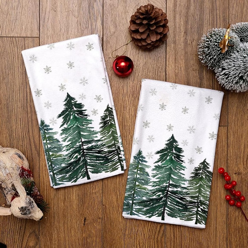 Juego 2 Toallas Cocina Navidad Copo De Nieve Arbol Navidad