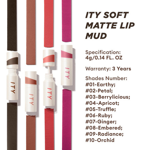 Labial Ity Velvet Matte Finish Lip Stain-mousse Arcilla Text