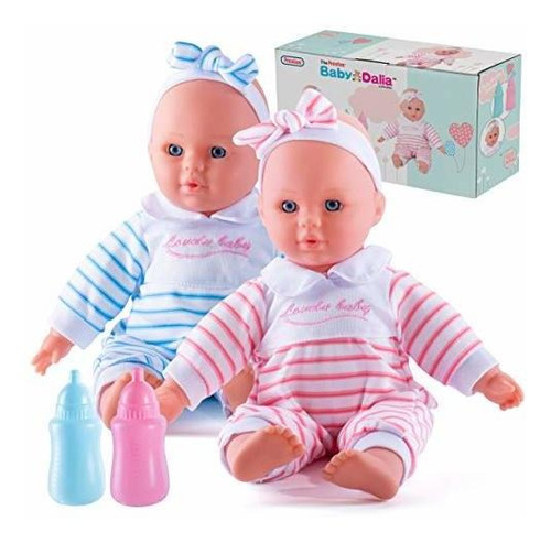 Set Muñecas Bebés Muñecas Con Niño Y Niña; Teteros Y