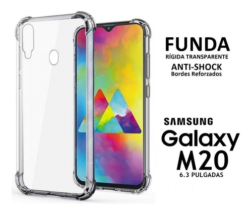 Funda Antigolpe Reforzada Para Samsung M20 + Vidrio Templado