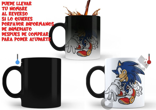 Taza Magica Sonic The Hedgehog Sega Puede Llevar Nombre #2