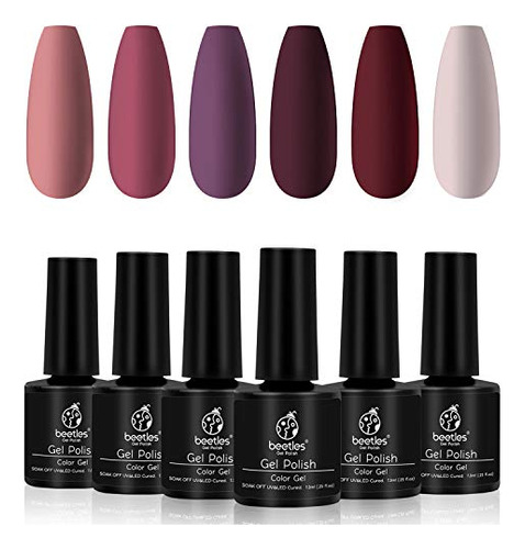 Juego De Esmalte De Unas De Gel Rojo Escarabajos  Kit De Es