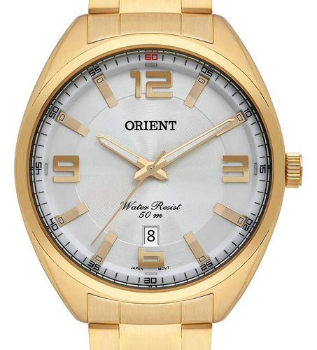 Relógio Orient Masculino Ggss1017p2kx Original Com Cor Da Correia Dourado Cor Do Bisel Dourado Cor Do Fundo Cinza