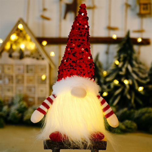 Sq A Lote 3 Muñeco Navideño Gnomo Duende Con Luz Led Mayoreo