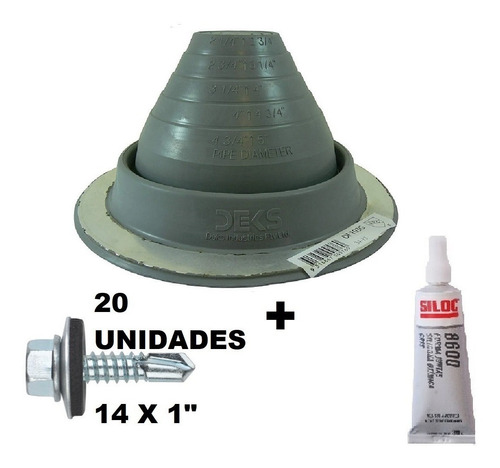 Imagen 3 de 5 de Pasatecho Dektite Original Chapa Epdm # 3 X Kit