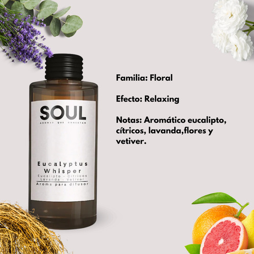 Aroma Para Difusores Soul Eucalyptus Mist 500ml Esencia