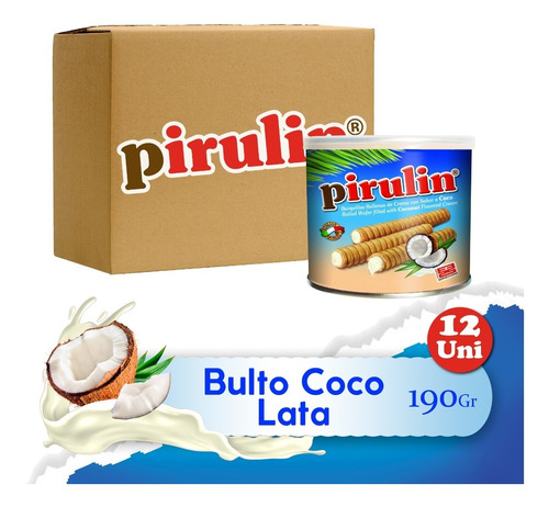 Pirulin Coco Lata/envase 190g Caja 12 Unidades