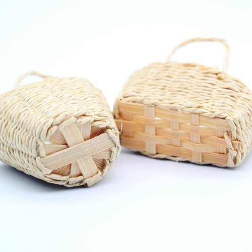 Cesta Tejida Para Casa De Muñecas 1:12, Rectángulo