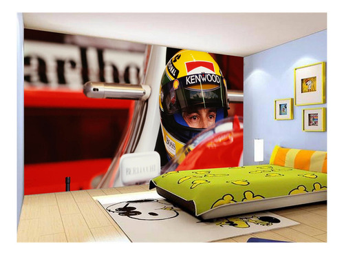 Papel De Parede Carro F1 Mclaren Mp 4/4 Senna 4m² Cxr133