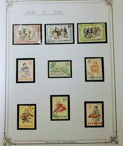 Serie De 9 Estampillas Rumania Folclore Rumano 1961-1965