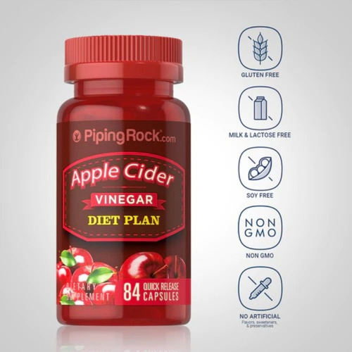 Piping Rock Plan De Dieta Vinagre De Manzana, 84 Cáps Eeuu Neutro