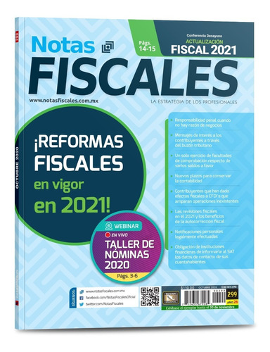 Revista Notas Fiscales 299 Octubre 2020 Formato Impreso