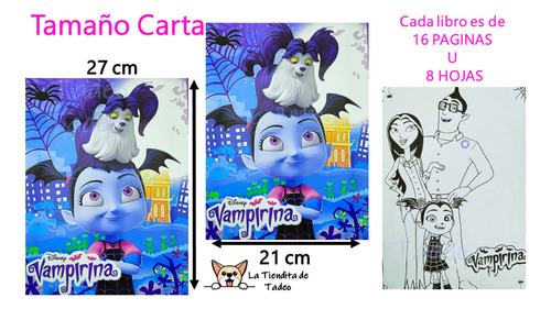 15 Libros Para Colorear Vampiriina + 15 Cajitas Colores (12)