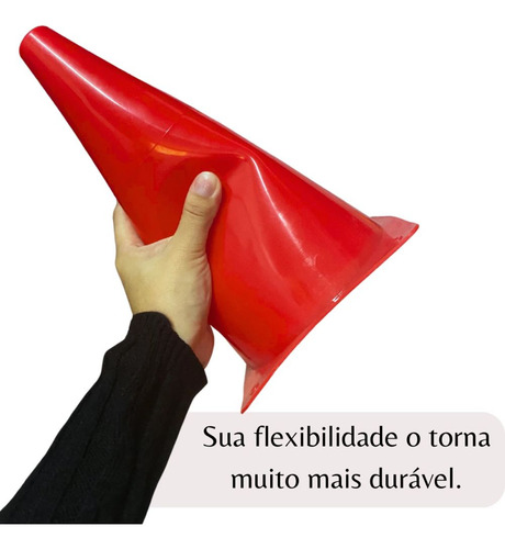 Kit 5 Cones De Agilidade Para Demarcação Com 28 Cm Vermelho