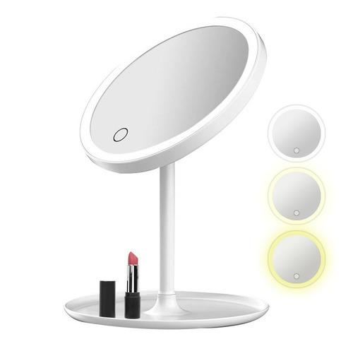 Espejo Redondo Para Maquillaje Luz Led Usb Touch / Lhua