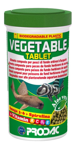 Alimento Prodac Vegetable 160grs Peces Herbívoros  De Fondo 