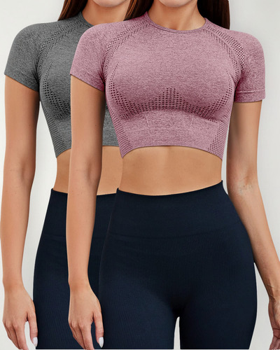 Top Corto De Entrenamiento Para Mujer Camiseta Deportiva De